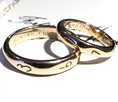 北海道滝川市二人で作る結婚指輪K10イエローゴールド