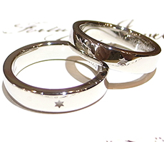 北海道滝川市二人で作る結婚指輪プラチナ900に麻の葉