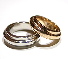 北海道滝川市二人で作る結婚指輪プラチナ900とK18ピンクゴールド