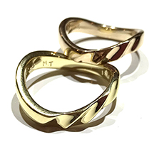 北海道滝川市二人で作るマリッジリング（結婚指輪）K18ピンクゴールドとイエローゴールド