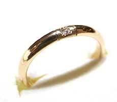 北海道滝川市自分で作るエンゲージリング（婚約指輪）手作りK18ピンクゴールドにダイヤモンド