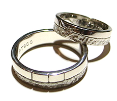 北海道滝川市結婚指輪自分たちで作るプラチナ900にダイヤモンド