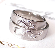 北海道滝川市二人で作る結婚指輪プラチナ900のセットで合わせハート