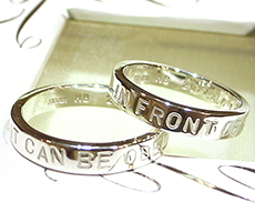 北海道滝川市二人で作る結婚指輪シルバーに刻印