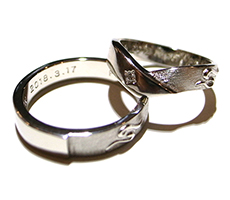 北海道滝川市結婚指輪マリッジリング自分たちで作るプラチナ900にダイヤモンド